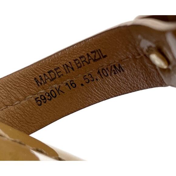 Tory Burch Miller Patent Leather Thong Sandals Flip Flops Beige Tan Size 10.5 - Picture 2 of 10